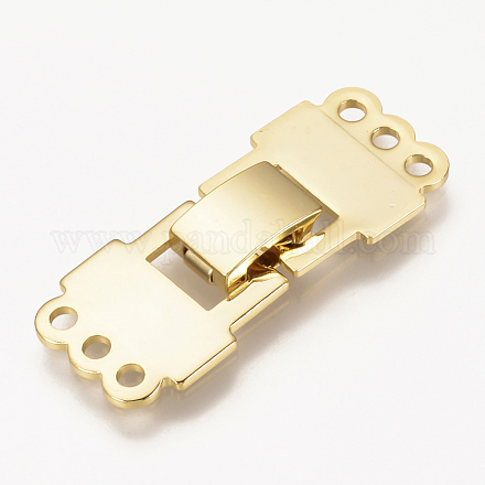 Brass Fold Over Clasps KK-Q735-240G-1