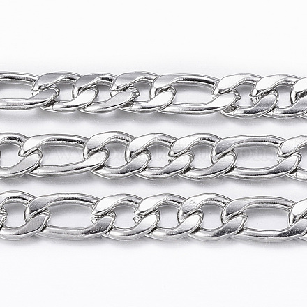 3.28 Feet 304 Stainless Steel Figaro Chains X-CHS-H009-13P-1