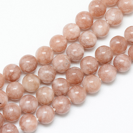 Chapelets de perles de sunstone naturelles X-G-R345-10mm-31-1