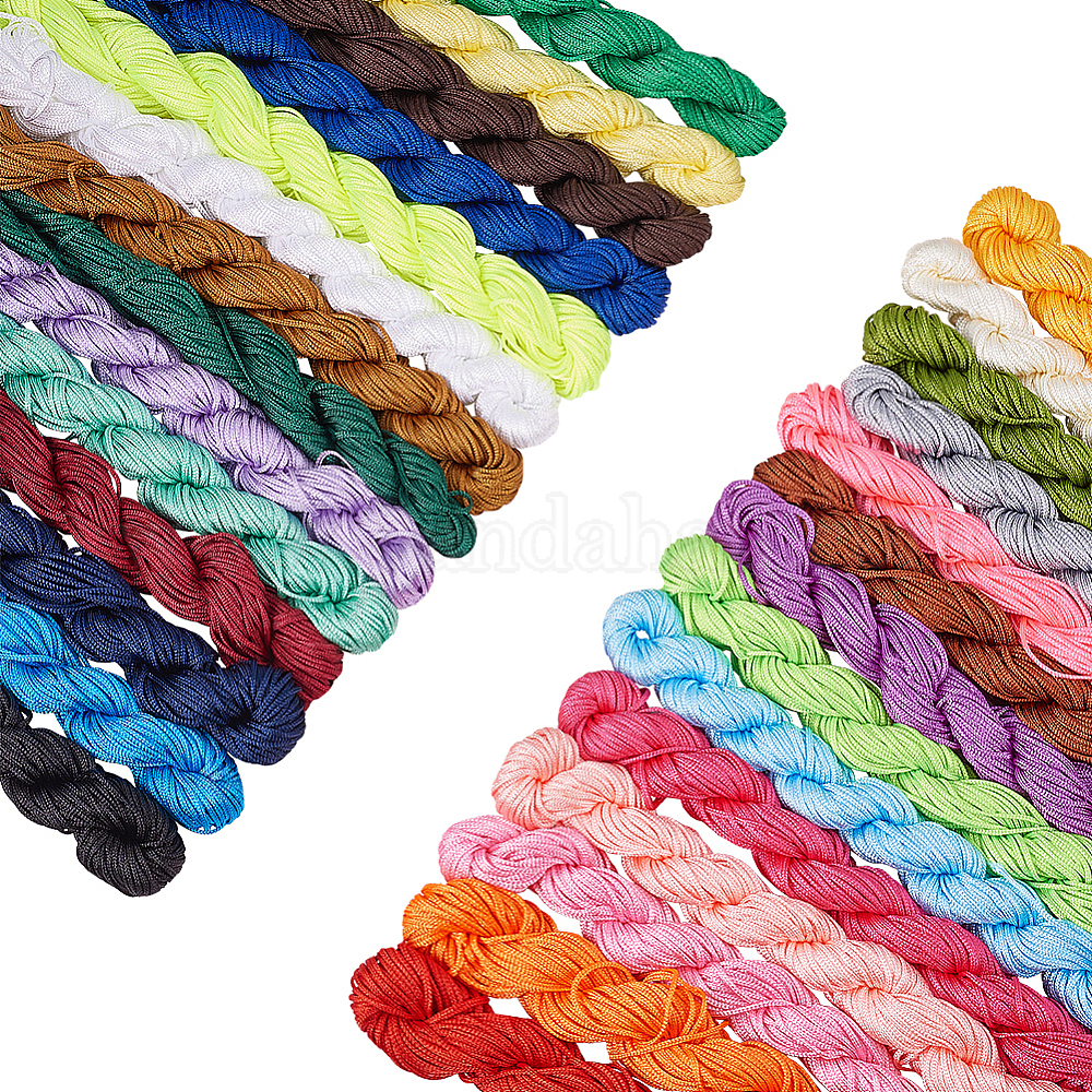 Shop PandaHall 28 Color 1mm Chinese Knotting Cord Braided Nylon Beading