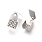 Iron Folding Crimp Ends, Fold Over Crimp Cord Ends, Platinum, 10x5x4mm, Hole: 1.4mm; about 2000pcs/bag