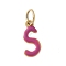 304 Stainless Steel Enamel Charms, with Jump Ring, Ion Plating(IP), Golden, Letter S, 13x6x1mm, jump ring: 6x0.8mm, 4.5mm inner diameter
