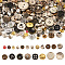 Flat Round Resin Buttons, Mixed Size, Tan, 7~25mm