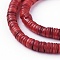 Shell Beads Strands, Dyed, Disc, Red, 4.9~6x0.4~6mm, Hole: 0.6~0.8mm, about 15.2 inch