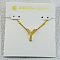 Brass Initial Pendant Necklaces for Women, Golden, Letter Y, 15.75 inch(40cm)