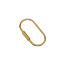 Brass Screw Carabiner Lock Charms, Oval, Raw(Unplated), 60x30x3mm