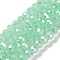 Baking Electroplate Glass Beads Strands, AB Color, Faceted, Rondelle, Aquamarine, 8x6mm, Hole: 1mm, about 60~62pcs/strand, 15.75''(39~40cm)
