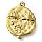 Ion Plating(IP) 304 Stainless Steel Pendants, Flat Round with Sun Charm, Real 18K Gold Plated, 23x18x2.5mm, Hole: 1mm