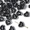 30Pcs Acrylic Beads, Bead in Bead, Heart, Black, 19.5x23x6mm, Hole: 3mm