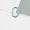 Alloy Spring Gate Rings, Oval, Pale Turquoise, 50x25mm