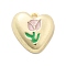 Alloy Enamel Pendants, Golden, Heart Charms, Tulip, 16x15x5mm, Hole: 1.8mm