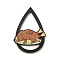 Wood Pendants, Thanksgiving Theme, Black, Food, 54x38x3mm, Hole: 2mm