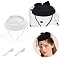 2 Sets 2 Colors Mesh Veil Hair Bands, Cloth Bowknot Fascinator Hats for Women Halloween Costume Party Accessories, Mixed Color, 145x120x4.5mm, 1 set/color