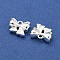 Rack Plating Alloy Charms, Bowknot, Silver, 11x13x4mm, Hole: 1.6mm