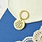 201 Stainless Steel Keychain, with Alloy Rings, Flat Round, Golden, 5.5cm