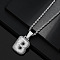Brass Micro Pave Clear Cubic Zirconia Chunky Initial Pendant Necklaces, Platinum, Letter B, 19.69 inch(50cm)