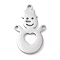 Christmas Theme Anti-Tarnish 304 Stainless Steel Pendants, Laser Cut, Stainless Steel Color, Snowman, 23.5x14.5x1mm, Hole: 1.4mm