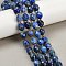 Natural Lapis Lazuli Beads Strands, Faceted, Oval, with Seed Beads, 9x10mm, Hole: 1.2mm, about 32pcs/strand, 15.75''(40cm)