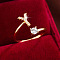 Brass Micro Pave Cubic Zirconia Cuff Rings, Letter Y, 12x8mm