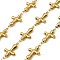 304 Stainless Steel Cross Link Chains, Soldered, with Spool, Golden, 25x14.5x4mm