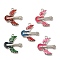 Brass Enamel Pendants, Platinum, Guitar with Wing Charm, Mixed Color, 23x22x2mm, Hole: 1.6mm