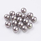 Shell Pearl Half Drilled Beads, Round, Dark Gray, 10mm, Hole: 1mm