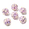 Handmade Polymer Clay Rhinestone Beads, with Reisn & ABS Pave Disco Ball Beads, Round with Flower, Violet, 18mm, Hole: 2mm