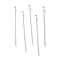 Brass Flat Head Pins, Lead Free & Cadmium Free, 925 Sterling Silver Plated, 25.5x0.8mm, Head: 2mm