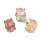 Brass Glass Rhinestone Sew on Rhinestones, Faceted, Rectangle, Platinum, 8x7x5.5mm, Hole: 1mm