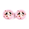 Cartoon Opaque Resin Decoden Cabochons, Dog in Egg Tart, Pearl Pink, 23~24x25~26x8.5~9.5mm