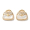 Brass Micro Pave Cubic Zirconia Peg Bails Pendants, for Half Drilled Beads, with Shell, Bag, Real 18K Gold Plated, 14.5x15x5.5mm, Hole: 6x2mm, Pin: 0.6mm