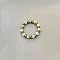 201 Stainless Steel with Natural Howlite Round Beaded Stretch Finger Rings, Golden, Inner Diameter: 17mm