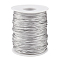 Polyester Thread, Satin Rattail Cord, Gray, 1.5mm, about 100m/roll