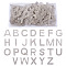 Glitter Hotfix Rhinestone, Hot Melt Adhesive on the Back, Costume Accessories, 26 Alphabet, Crystal, 46x40x1.5mm, 2sets/box