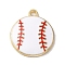 Alloy Enamel Pendants, Golden, Baseball, 21x18x3mm, Hole: 1.8mm