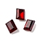 Glass Rhinestone Cabochons, Pointed Back & Back Plated, Faceted, Rectangle, Siam, 8x6x4mm