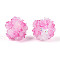 Resin Beads, Round with Flower, with Polymer Clay & Rhinestone, Violet, 22~26mm, Hole: 2~2.5mm