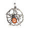 Synthetic Goldstone Pendants, Spider, 37x43mm