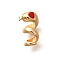 Brass Charms, with Enamel, Real 18K Gold Plated, Snake Charm, Red, 16.5x10x8mm, Hole: 3.5mm