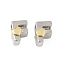 Brass Beads, Platinum & Golden, Letter F, 11x8.5x7.5mm, Hole: 5x4mm