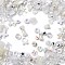 Opaque & Transparent Acrylic Beads, Mixed Shapes, White, 3.5~42.5x3.5~47x3.5~18mm, Hole: 1.6~4.5mm