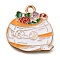 Christmas Theme Alloy Enamel Pendants, Golden, Pumpkin, 20.5x20x1mm, Hole: 1.8mm