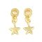 Brass Pendants, Lead Free & Cadmium Free, Real 18K Gold Plated, Star, 16mm, Pendant: 8.5x6x2mm, Hole: 2.5mm
