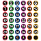 42Pcs Number Theme Self-Adhesive Paper Decorative Stickers, for Party, Decorative Presents Sealing, Number, 100x100mm