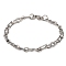 Tarnish Resistant 201 Stainless Steel Link Chain Bracelets, with 304 Stainless Steel Clasps, Stainless Steel Color, 8-5/8 inch(21.9cm)