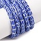 Handmade Lampwork Beads Strands,  2 Tone, Column, Royal Blue, 4~5.5x2~4mm, Hole: 0.8mm, about 128~130pcs/strand, 14.96~15.75 inch(38~40cm)