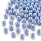 Opaque Acrylic Beads, AB Color Plated, Round, Light Sky Blue, 8x7mm, Hole: 2mm, about 1745pcs/500g