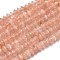 Natural Sunstone Beads Strands, Faceted, Bicone, 2.5~3x1.5~2mm, Hole: 0.5mm, about 250pcs/Strand, 14.96 inch(38cm)
