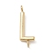304 Stainless Steel Letter Connector Charms, Real 14K Gold Plated, Letter L, 12x4x2mm, Hole: 1.2mm