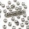Brass Grade A Crystal Rhinestone Spacer Beads, Waves Edge, Rondelle, Platinum, 10x4mm, Hole: 2mm
